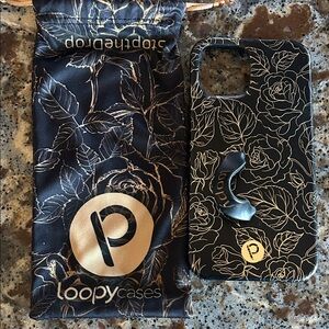 Loopy Case Black and Gold Floral Phone Case